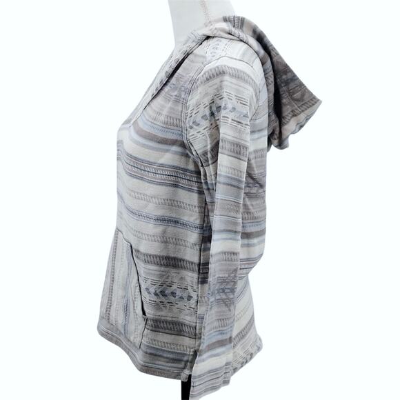Faherty Baja Poncho Hoodie Sweater Aztec Southwestern Print Kangaroo Pocket XS - Picture 4 of 7